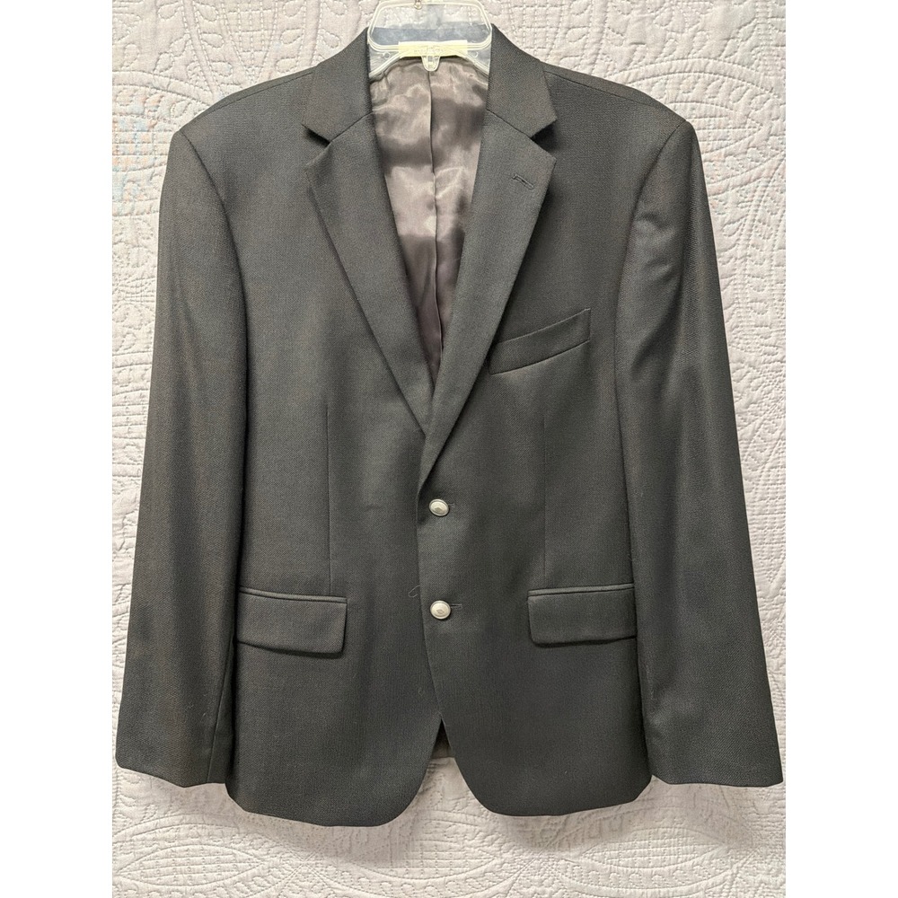 Joseph‎ Abboud Loro Piana Super 120s Wool Blazer Mens 40 Short Black Sport Coat